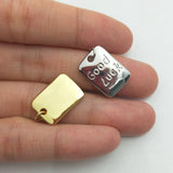 5pcs Silver Plated Good Luck Letter Pendant Lucky Amulet DIY Necklace Jewelry