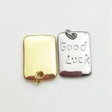 5pcs Silver Plated Good Luck Letter Pendant Lucky Amulet DIY Necklace Jewelry