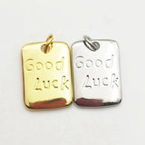 5pcs Silver Plated Good Luck Letter Pendant Lucky Amulet DIY Necklace Jewelry