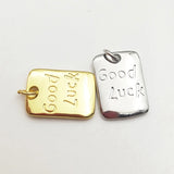 5pcs Silver Plated Good Luck Letter Pendant Lucky Amulet DIY Necklace Jewelry