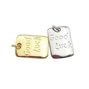 5pcs Silver Plated Luck Letter Pendant Men Women DIY Necklace Jewelry