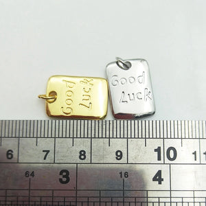 5pcs Silver Plated Luck Letter Pendant Men Women DIY Necklace Jewelry