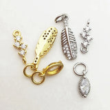 5pcs Silver Plated Leaf Eye Pendant Charms DIY Earrings Necklace