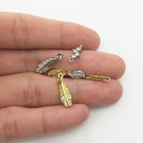 5pcs Silver Plated Leaf Eye Pendant Charms DIY Earrings Necklace