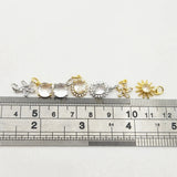 5pcs Silver Plated Star Sun Pendant Mini Charms Jewelry Making
