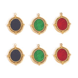 5pcs Stainless Steel Enamel European Oval Pendants for DIY Jewelry