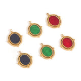 5pcs Stainless Steel Enamel European Oval Pendants for DIY Jewelry