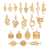 5pcs Stainless Steel Snake Charms Pendants DIY Jewelry Making