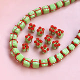 5pcs Green Christmas Lampwork Beads 11X10mm Spacer For DIY Bracelet