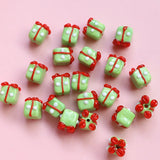 5pcs Green Christmas Lampwork Beads 11X10mm Spacer For DIY Bracelet