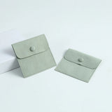 5pcs Green Microfiber Jewelry Pouch Snap Button 8x8cm Mini Small Gift Bags