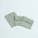 5pcs Green Microfiber Jewelry Pouch Snap Button 8x8cm Mini Small Gift Bags