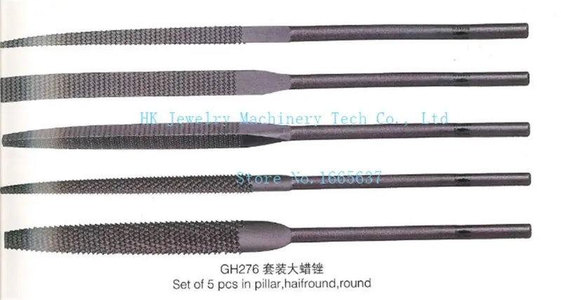5pcs Half Round Wax File Jewelry Tool for Carving and Filing