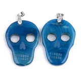 5pcs Halloween Skull Agate Pendants for Jewelry Making DIY Charms Necklace