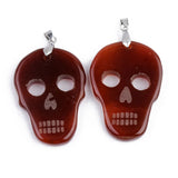 5pcs Halloween Skull Agate Pendants for Jewelry Making DIY Charms Necklace