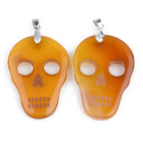 5pcs Halloween Skull Agate Pendants for Jewelry Making DIY Charms Necklace