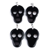 5pcs Halloween Skull Agate Pendants for Jewelry Making DIY Charms Necklace