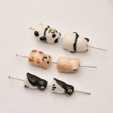 5pcs Hand Painted Animal Ceramic Beads For Jewelry Making Loose Spacer