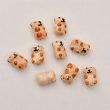 5pcs Hand Painted Animal Ceramic Beads For Jewelry Making Loose Spacer
