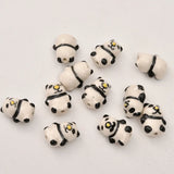 5pcs Hand Painted Animal Ceramic Beads For Jewelry Making Loose Spacer