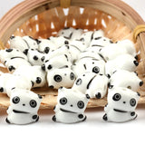 5pcs Hand Painted Panda Ceramic Beads for Jewelry Making