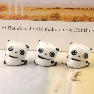 5pcs Hand Painted Panda Ceramic Beads for Jewelry Making