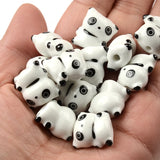 5pcs Hand Painted Panda Ceramic Beads for Jewelry Making