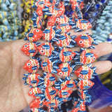 5pcs Hand Painted Fish Shape Ceramic Beads For Jewelry Making