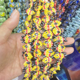 5pcs Hand Painted Fish Shape Ceramic Beads For Jewelry Making