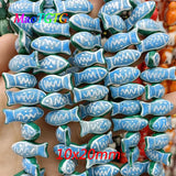 5pcs Hand-painted Fish Ceramic Beads For Jewelry Making Necklace Bracelet
