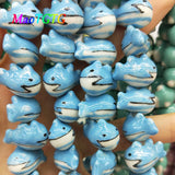 5pcs Hand-painted Fish Ceramic Beads For Jewelry Making Necklace Bracelet