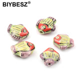 5pcs Fish Ceramic Beads Jewelry Making Necklace Earrings 14x15mm