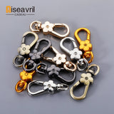5pcs Flower Lobster Metal Clasps Swivel Trigger Clips Bag Key Rings Accessories