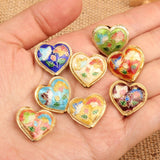 5pcs Cloisonne Enamel Filigree Beads DIY Jewelry Making Findings