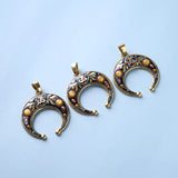 5pcs Moon Horn Charms Pendant with OM Yoga Pendant