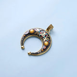 5pcs Moon Horn Charms Pendant with OM Yoga Pendant