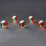 5pcs Foil Glass Lampwork Round Beads for DIY Crafts Jewelry Making