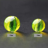 5pcs Foil Glass Lampwork Round Beads for DIY Crafts Jewelry Making