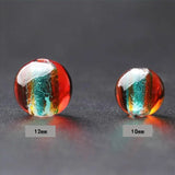 5pcs Foil Glass Lampwork Round Beads for DIY Crafts Jewelry Making