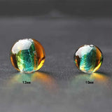 5pcs Foil Glass Lampwork Round Beads for DIY Crafts Jewelry Making