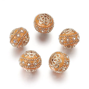 Colorful Round Spacer Beads With Metal Findings for Jewelry Making