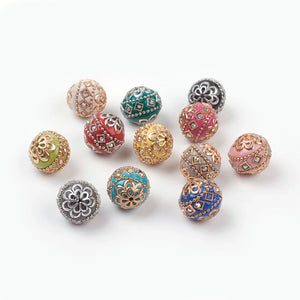Colorful Round Spacer Beads With Metal Findings for Jewelry Making
