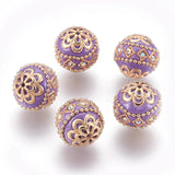 Colorful Round Spacer Beads With Metal Findings for Jewelry Making