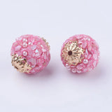 5pcs Round Beads w/ Metal Findings for DIY Bracelet Necklace 19x18mm