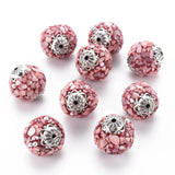 5pcs Round Beads w/ Metal Findings for DIY Bracelet Necklace 19x18mm