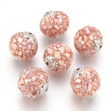 5pcs Round Beads w/ Metal Findings for DIY Bracelet Necklace 19x18mm