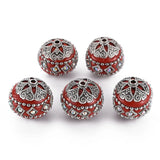 5pcs Round Beads with Alloy Findings for DIY Jewelry Making