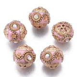 5pcs Round Beads with Alloy Findings for DIY Jewelry Making
