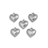 5pcs Love Heart Pendant Charms for Diy Jewelry Making