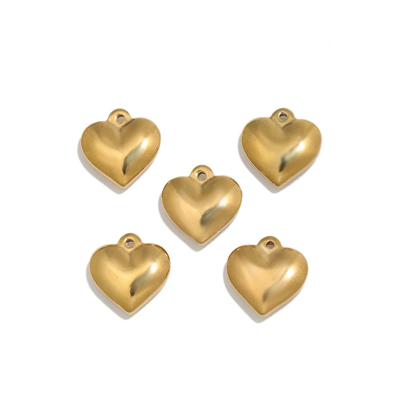 5pcs Love Heart Pendant Charms for Diy Jewelry Making
